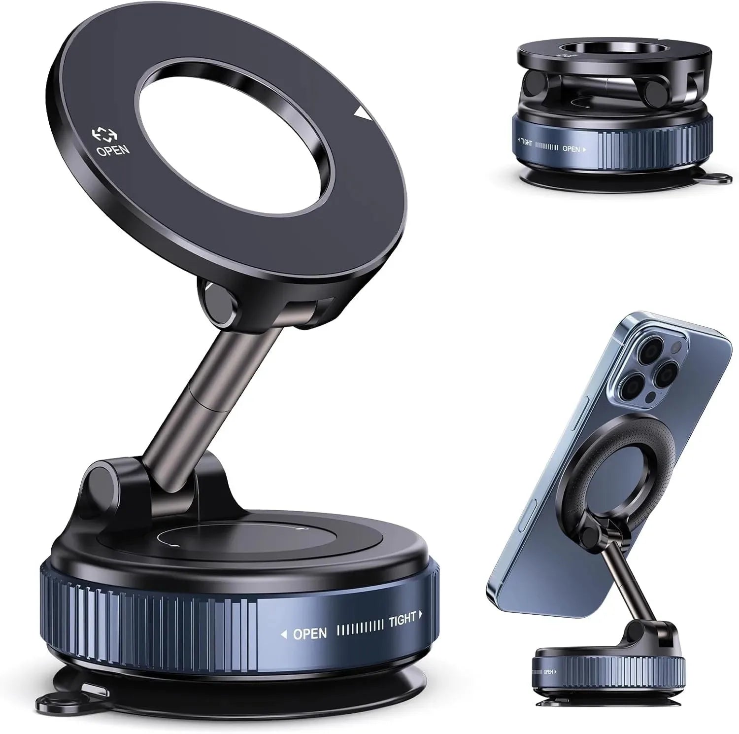 Vacuum Magnetic Phone Holder – 360° Secure Mount