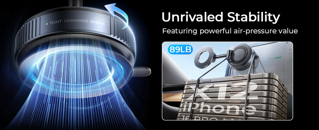 Vacuum Magnetic Phone Holder – 360° Secure Mount