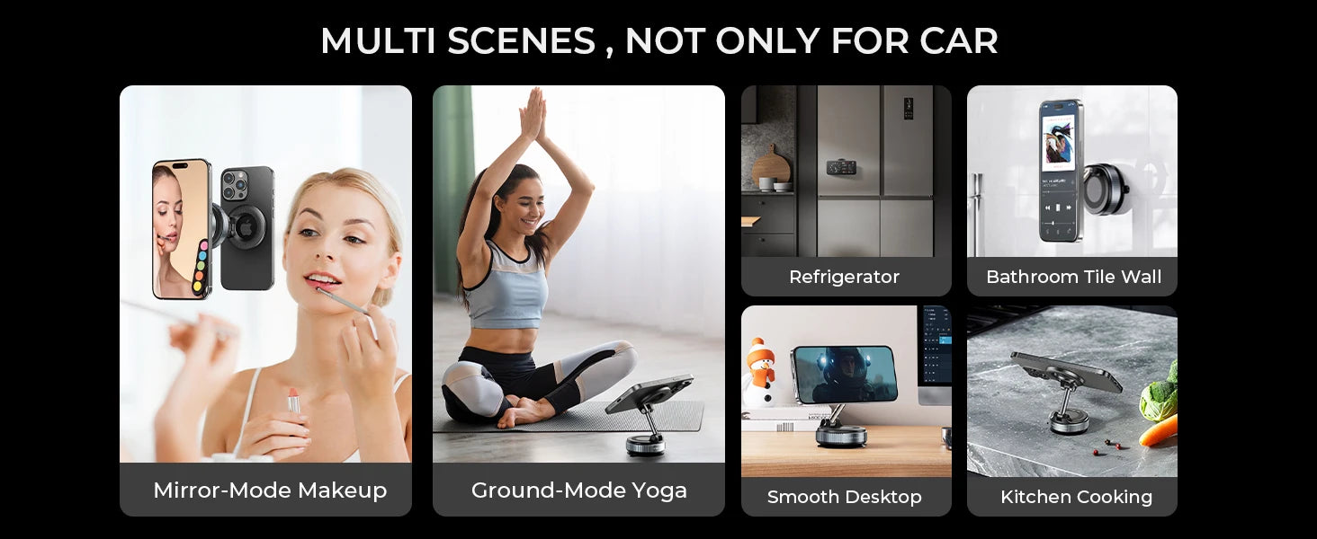 Vacuum Magnetic Phone Holder – 360° Secure Mount