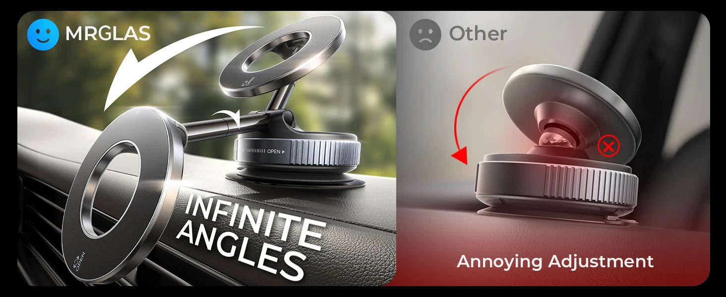 Vacuum Magnetic Phone Holder – 360° Secure Mount